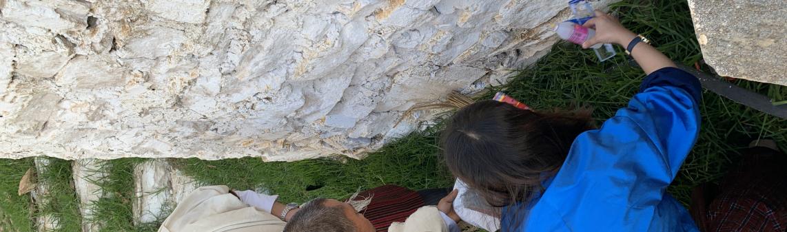 Dzongkhag Administration staff collecting wastes during  the Zero Waste Hour.