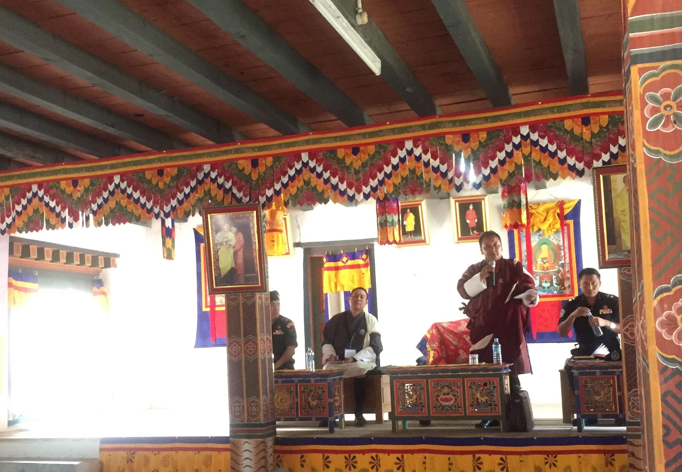 Primary Round Election Coordination Meeting at Dogar Gewog Hall with relevant stakeholders